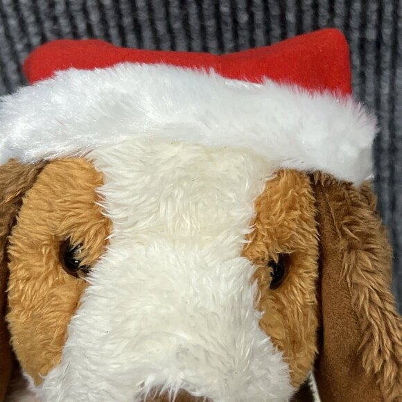 Santa Dog 10” Plush Christmas‎ Hat Stuffed Animal Toy Brown White Dollar General - Picture 4 of 13